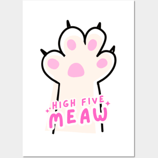 High five meaw Posters and Art